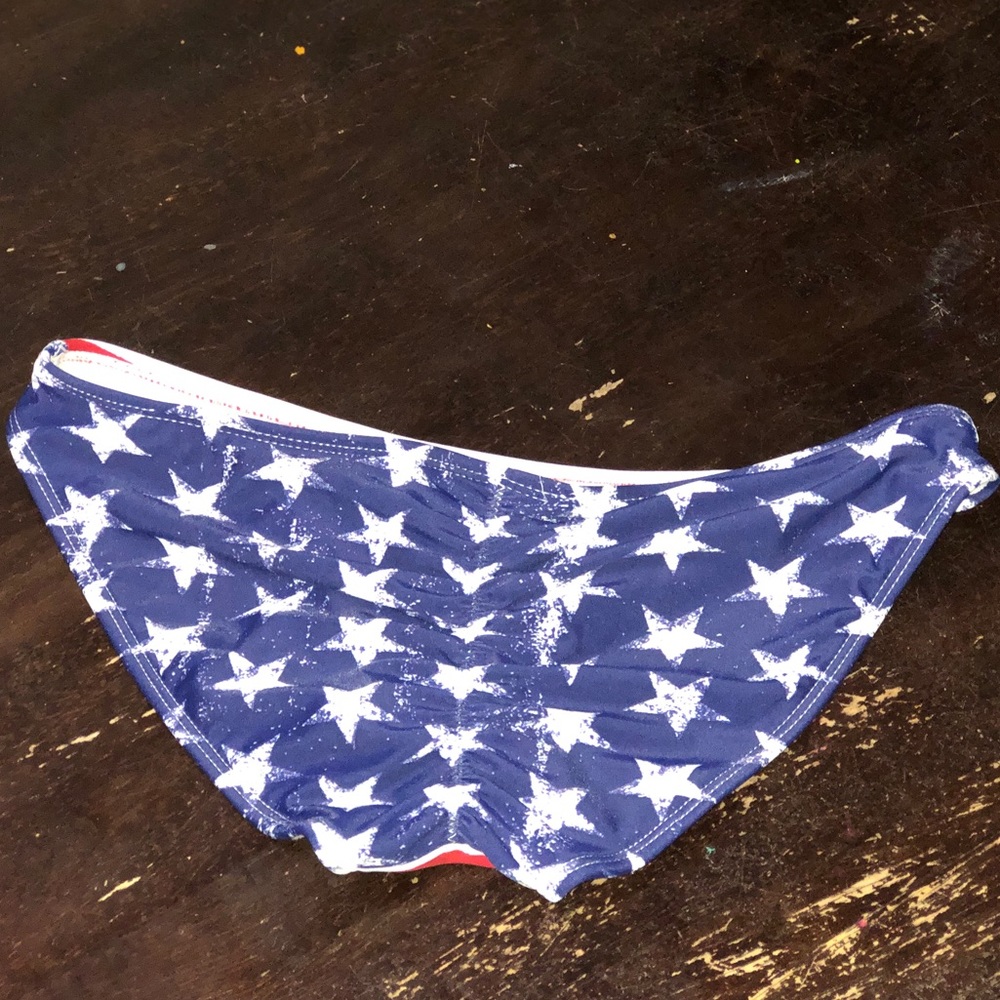 Stars & stripes ruched bikini bottoms, size S
